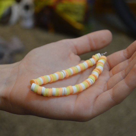 Handmade Clay bead Summer colored Elastic bracelet - Picture 4 of 4